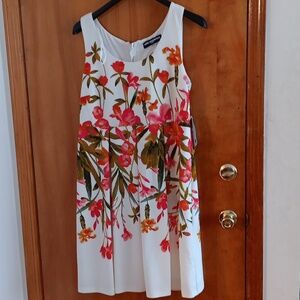 Karl Lagerfeld Orange Green A-Line Mini Dress